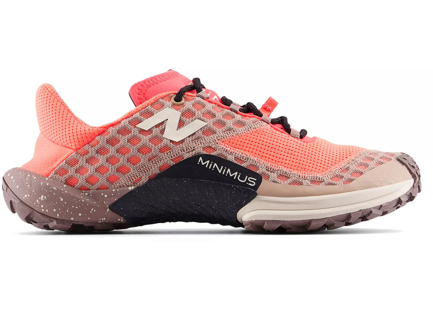 New Balance Minimus Trail Urgent Red Flat Taupe Bisque
