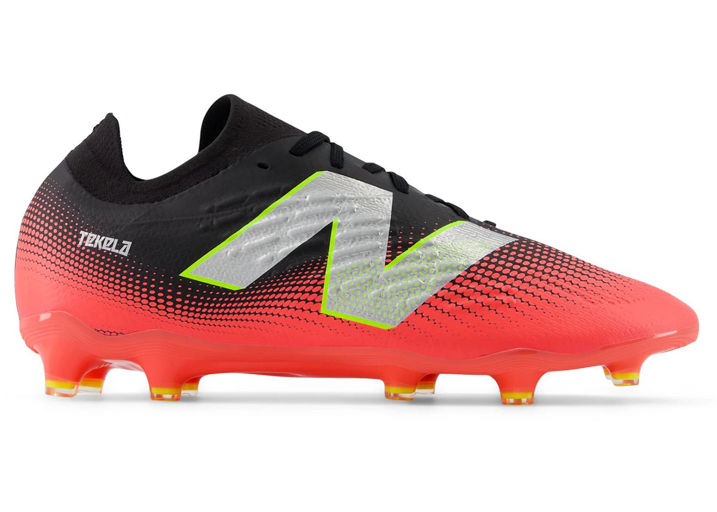 New Balance Tekela Magia V4+ Low Laced FG Black Energy Red Metallic Silver