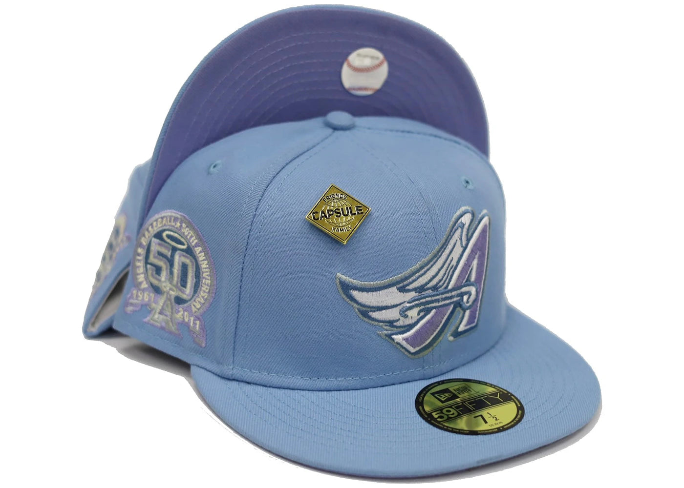 New Era Anaheim Angels Capsule 25k 50th Anniversary 59Fifty Fitted Hat Blue/Purple