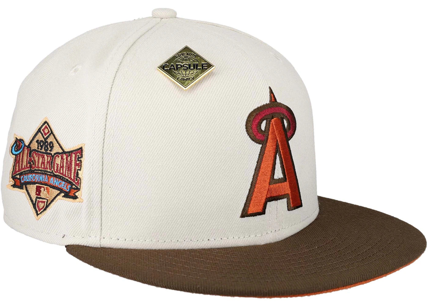 New Era Anaheim Angels Capsule Thanksgiving 1989 All Star Game 59Fifty Fitted Hat Tan/Orange
