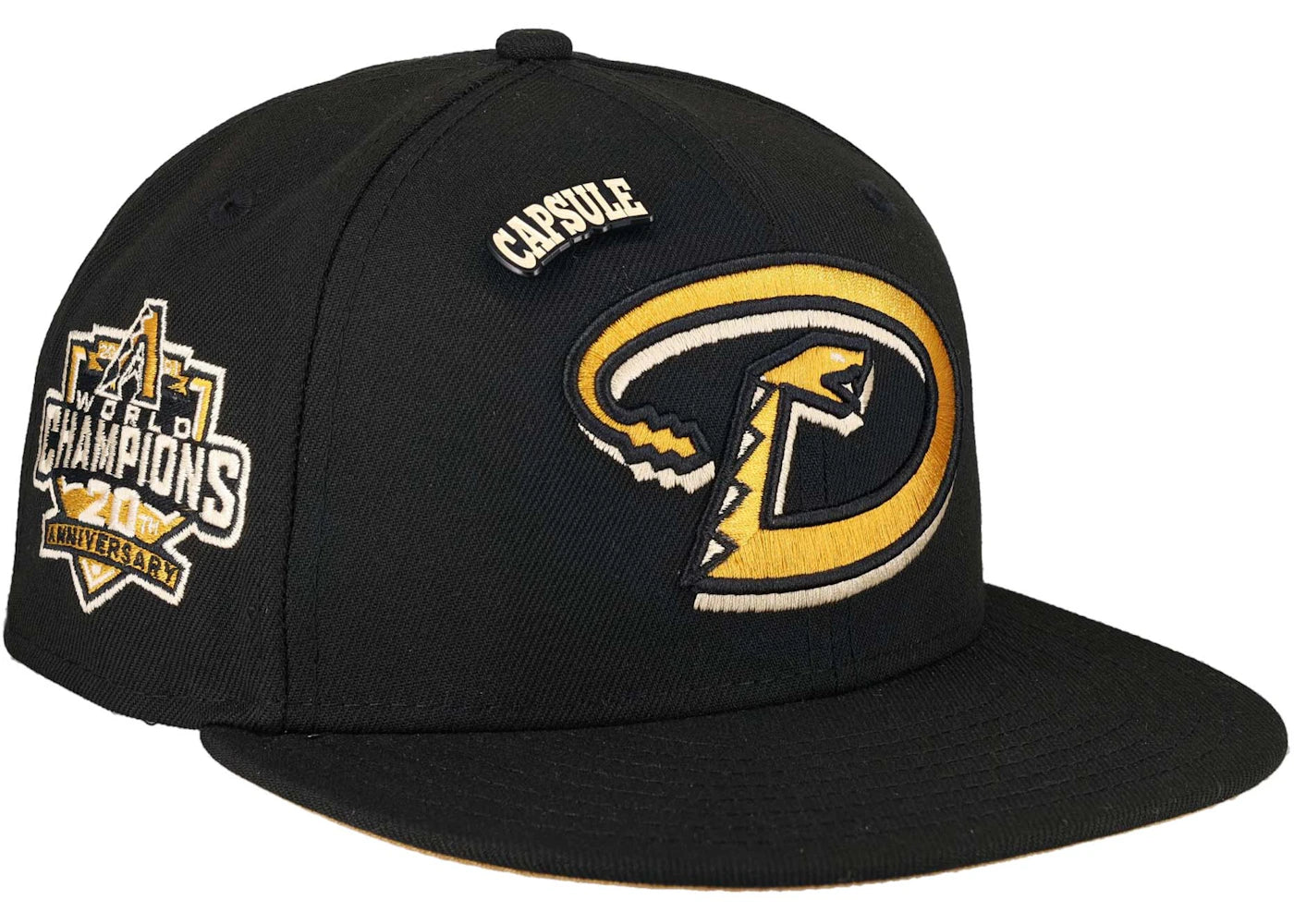 New Era Arizona Diamondbacks Capsule Colors in Cream 20th Anniversary Patch 59Fifty Fitted Hat Black/Orange