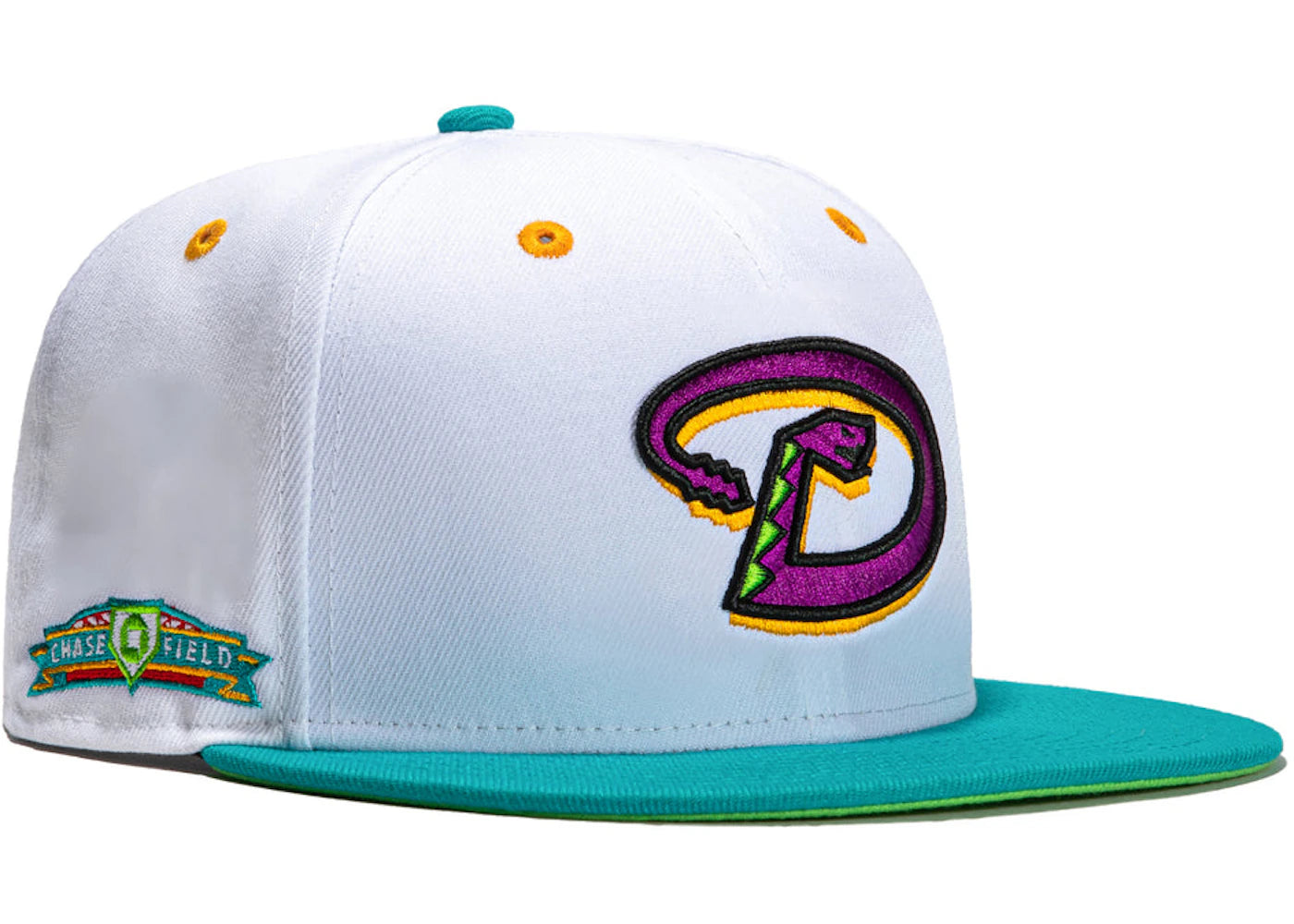 New Era Arizona Diamondbacks Dogtown Chase Field Patch D Hat Club Exclusive 59Fifty Fitted Hat White/Teal