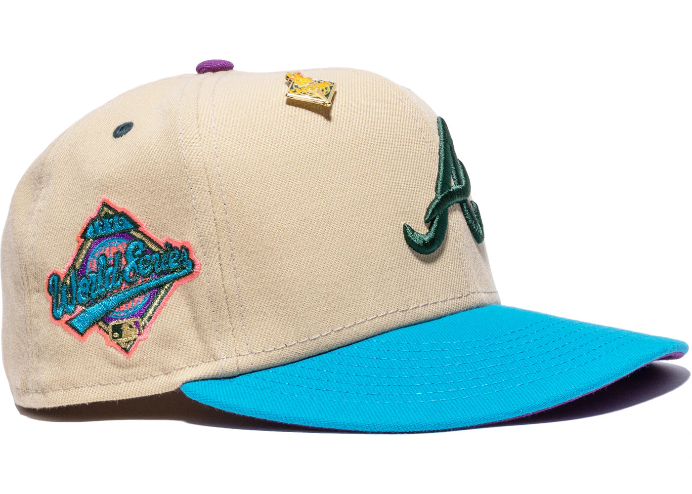 New Era Atlanta Braves '96 Olympic Collection (Part 2) 1996 World Series Capsule Hats Exclusive 59Fifty Fitted Hat Gold/Purple