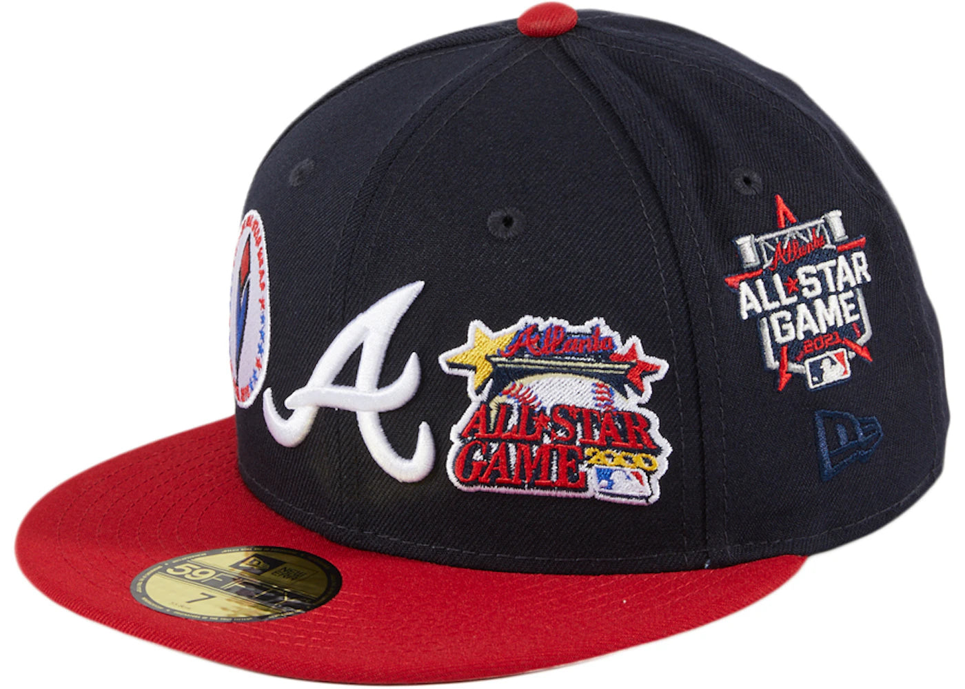 New Era Atlanta Braves All Star Game History Patch Hat Club Exclusive 59Fifty Fitted Hat Navy/Red