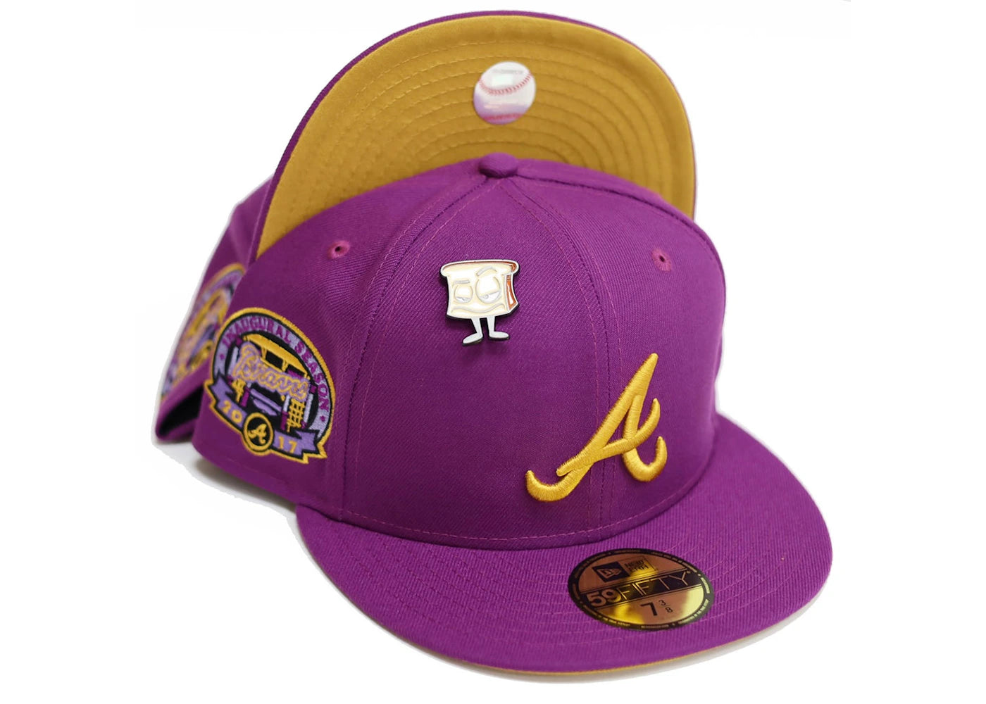 New Era Atlanta Braves Capsule PBJ 2.0 Collection 2017 Inaugural Season 59Fifty Fitted Hat Purple/Brown