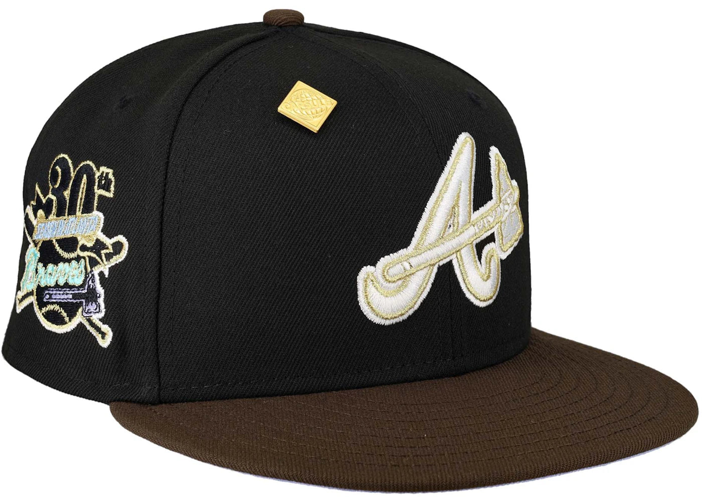 New Era Atlanta Braves Capsule Vintage Collection 30th Season Patch 59Fifty Fitted Hat Black/Lavender