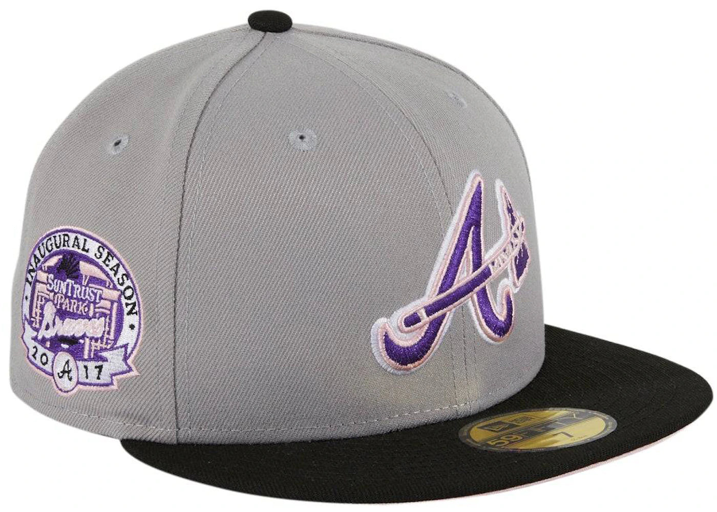 New Era Atlanta Braves Fuji Inaugural Season Patch Alternate Hat Club Exclusive 59Fifty Fitted Hat Grey/Black