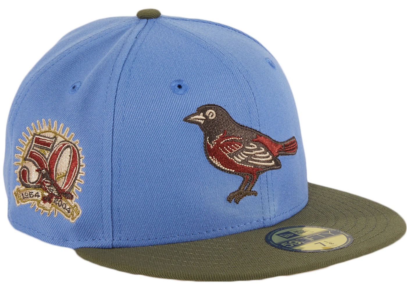 New Era Baltimore Orioles Great Outdoors 50th Anniversary Patch Hat Club Exclusive 59Fifty Fitted Hat Indigo/Olive