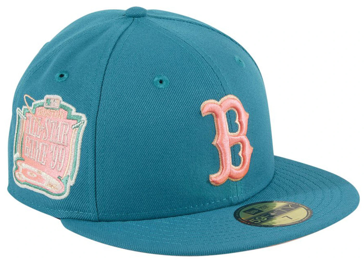 New Era Boston Red Sox Badlands 1999 All Star Game Patch Hat Club Exclusive 59Fifty Fitted Hat Teal