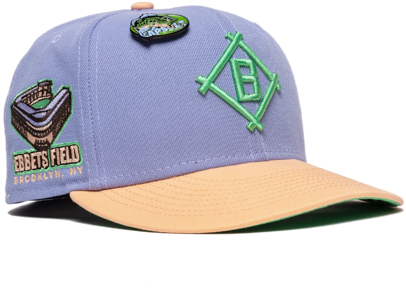 New Era Brooklyn Dodgers Capsule Sinker Pack Ebbets Field 59Fifty Fitted Hat Lavender/Green