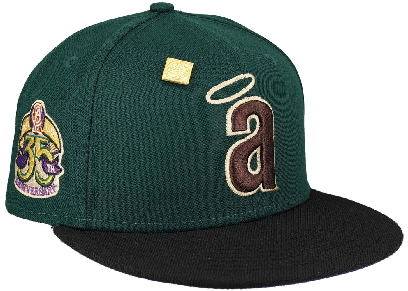 New Era California Angels Capsule Green Bark 35th Aniversary 59Fifty Fitted Hat Green/Purple