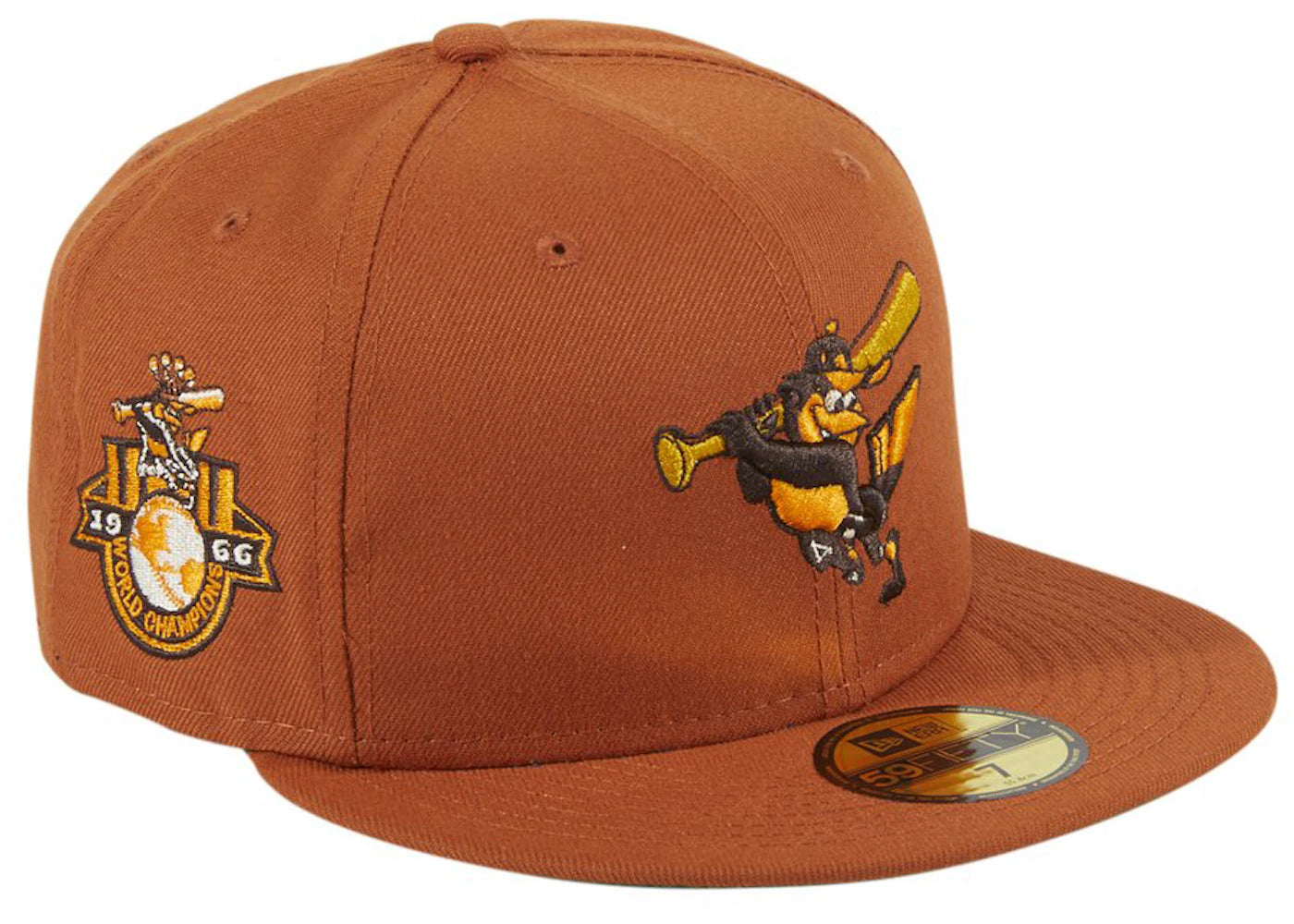 New Era Campfire Baltimore Orioles World Series 1966 Patch Hat Club Exclusive 59Fifty Fitted Hat Burnt Orange