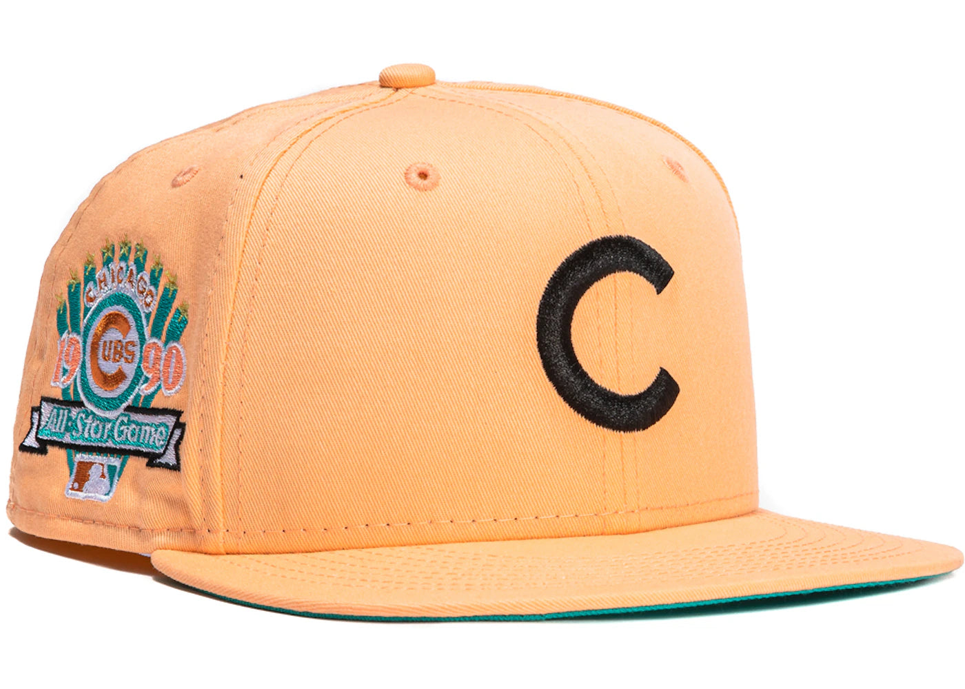 New Era Chicago Cubs Aux Pack Vol 2 1990 All Star Game Patch Hat Club Exclusive 59Fifty Fitted Hat Peach