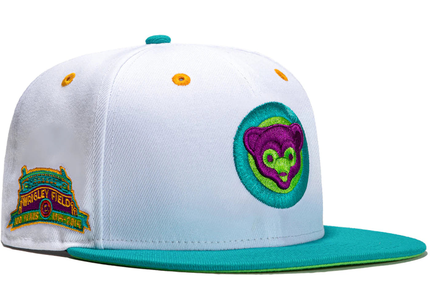 New Era Chicago Cubs Dogtown Wrigley Field Patch Alternate Hat Club Exclusive 59Fifty Fitted Hat White/Teal