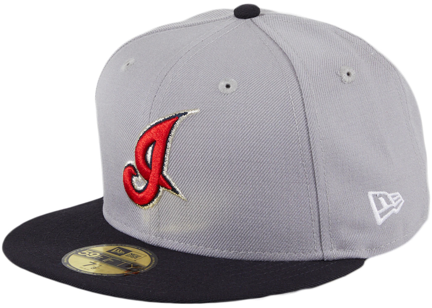 New Era Cleveland Indians Cooperstown 2002 59Fifty Fitted Hat Gray/Navy