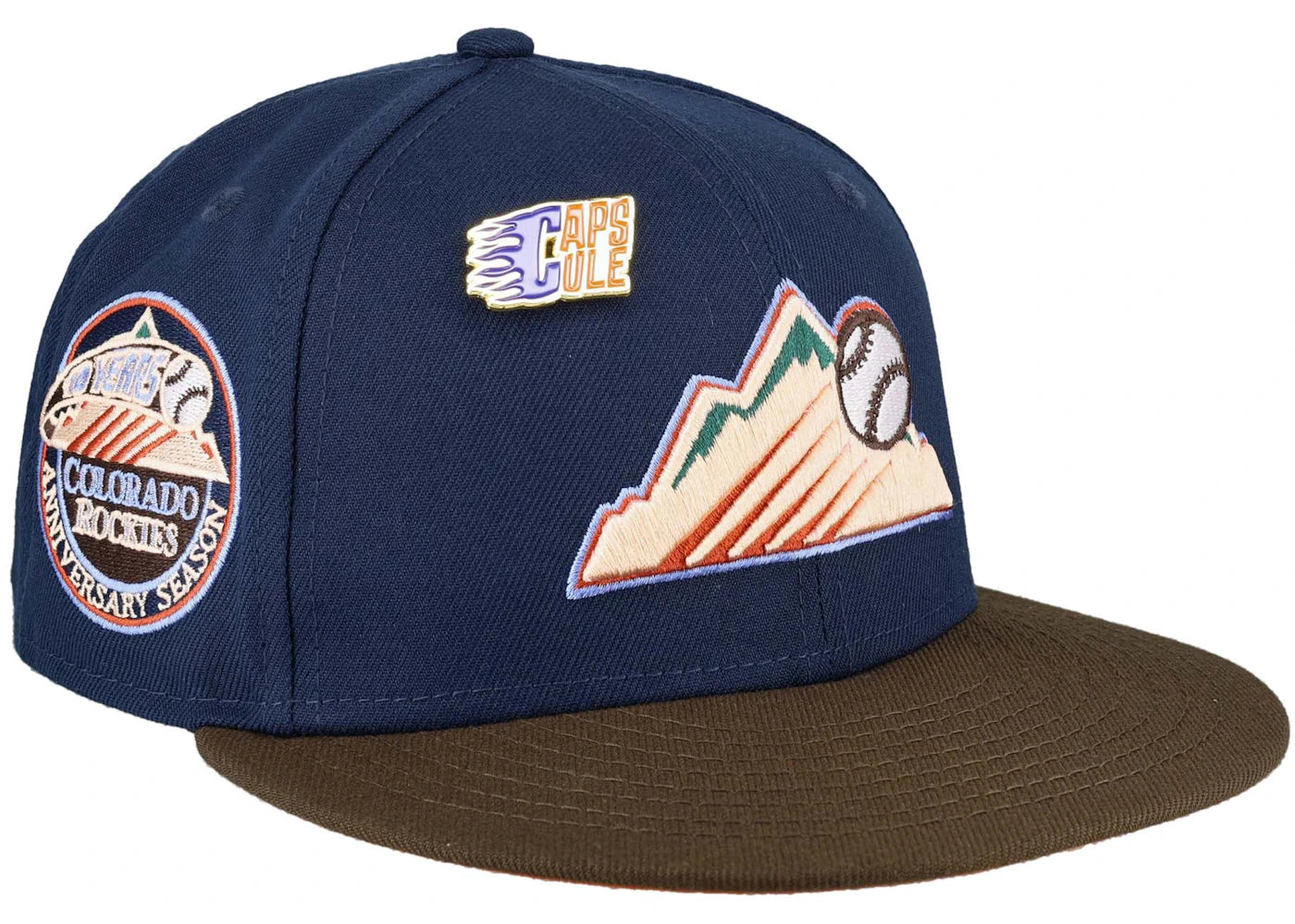 New Era Colorado Rockies Capsule Navy Nitro 10 Year Anniversary 59Fifty Fitted Hat Navy/Orange