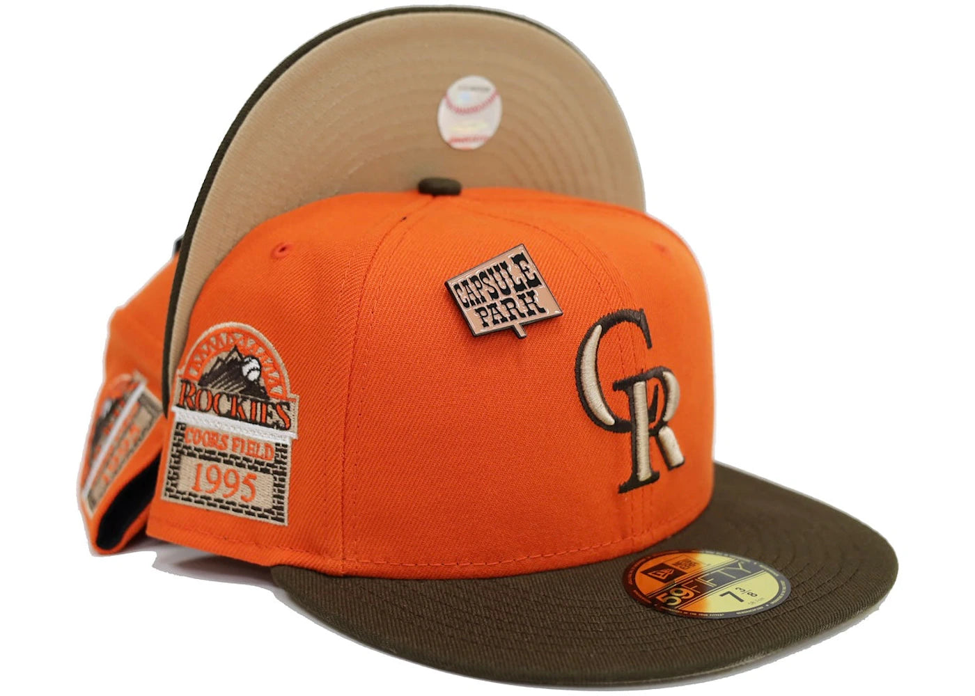 New Era Colorado Rockies Capsule Park Collection 1995 Coors Field 59Fifty Fitted Hat Orange/Brown