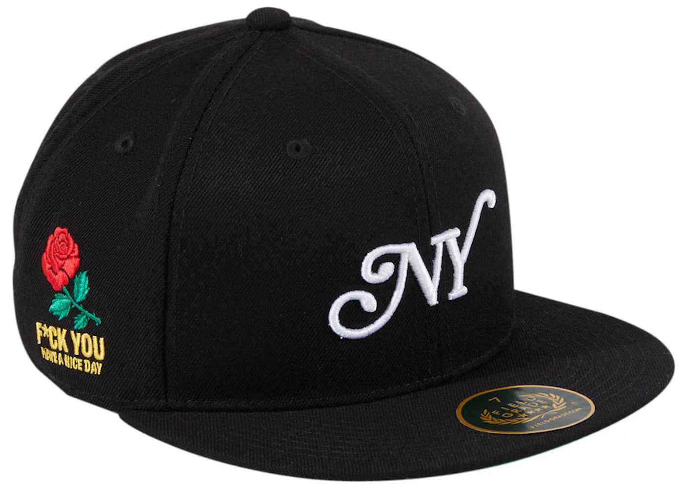 New Era Field Grade NY Logo Fitted Hat Black/White