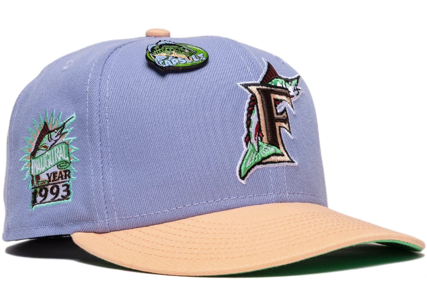 New Era Florida Marline Capsule Sinker Pack 1993 Inaugural Year 59Fifty Fitted Hat Lavender/Green