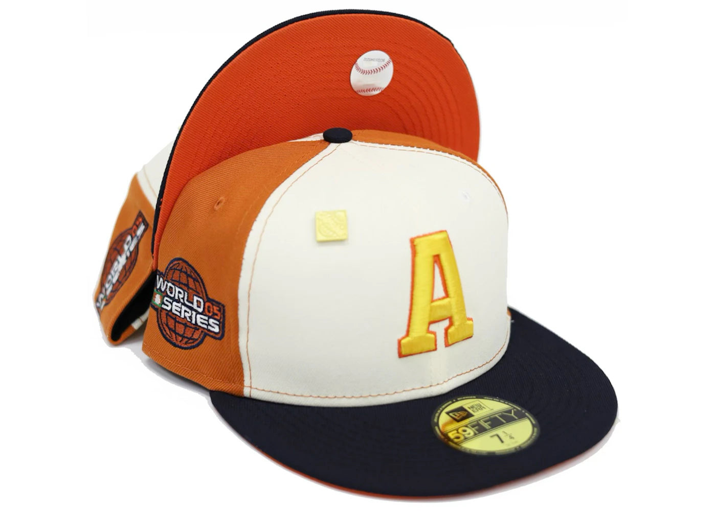 New Era Houston Astros 2005 World Series Capsule Hats 59Fifty Fitted Hat White/Orange