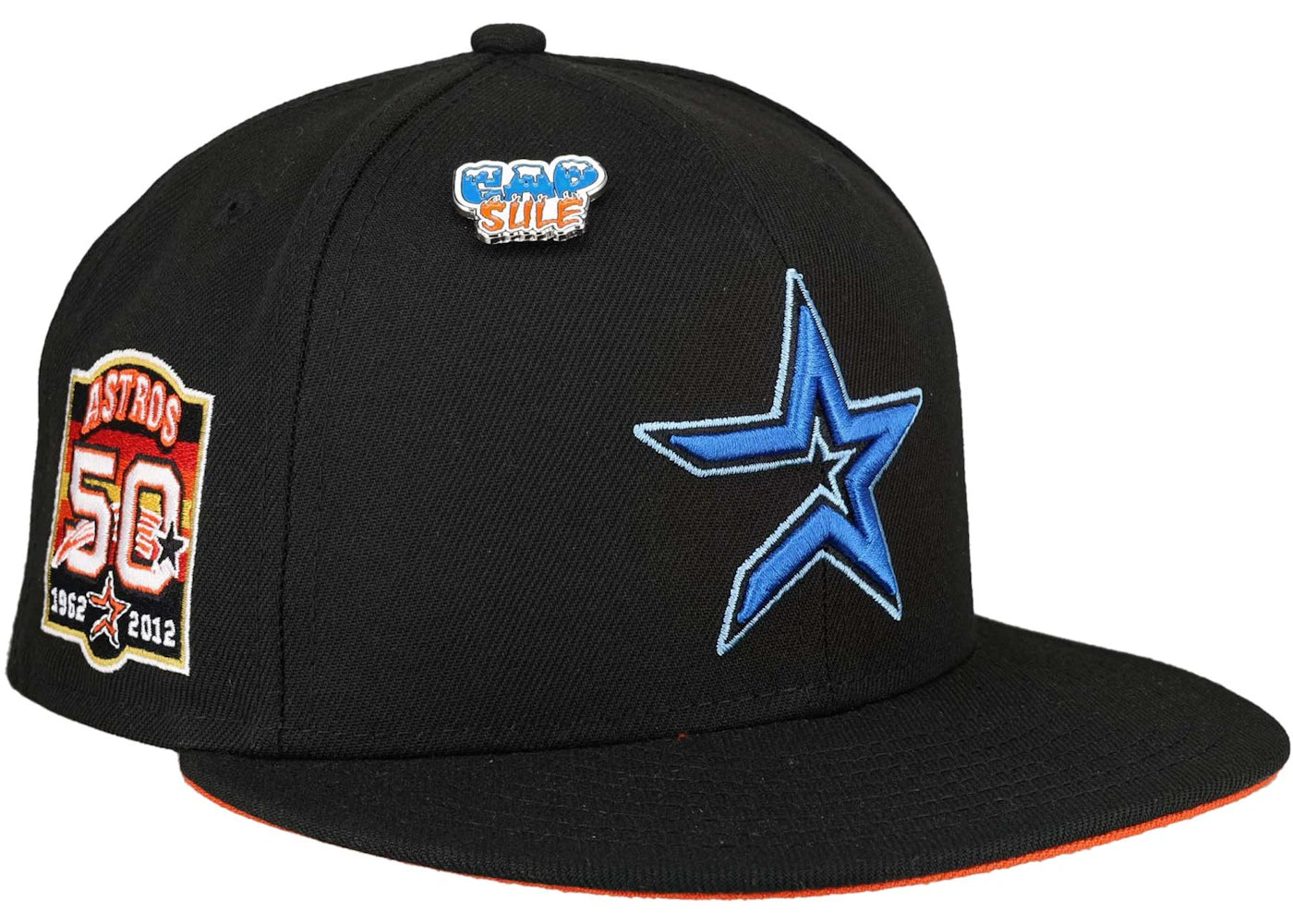 New Era Houston Astros Capsule Fire and Ice 50th Anniversary Exclusive 59Fifty Fitted Hat Black/Orange