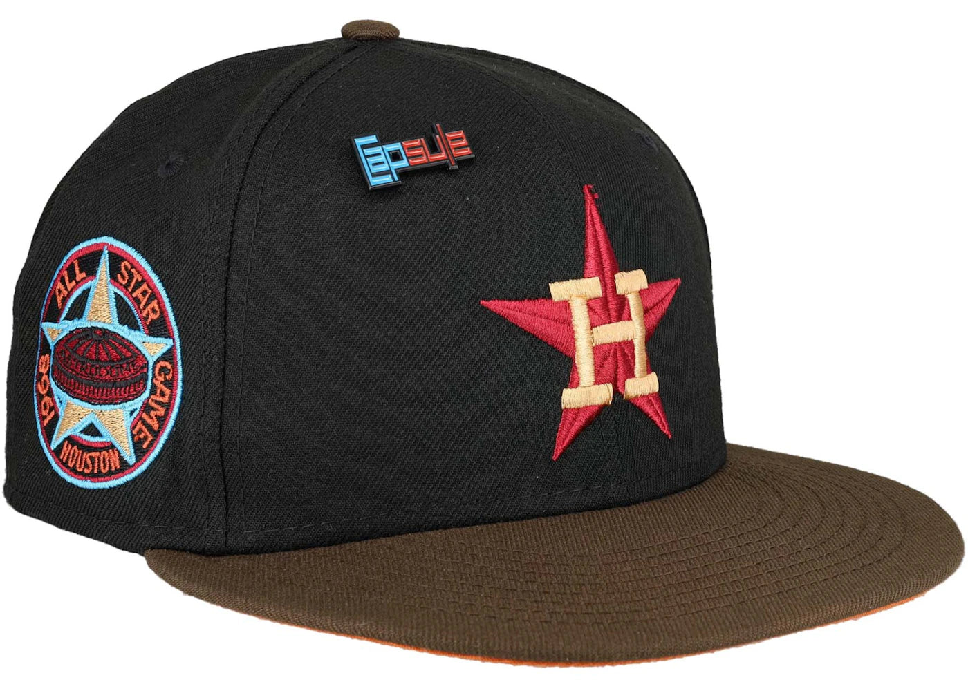 New Era Houston Astros Capsule NOS Collection 1968 All Star Game Patch 59Fifty Fitted Hat Black/Orange