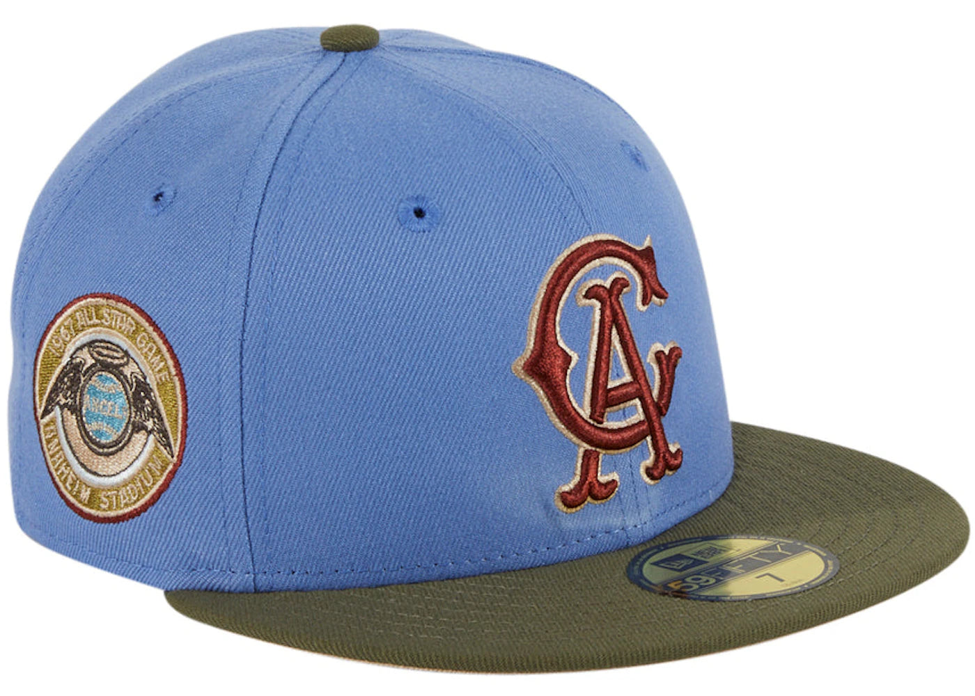 New Era Los Angeles Angels Great Outdoors 1967 All Star Game Patch Hat Club Exclusive 59Fifty Fitted Hat Indigo/Olive