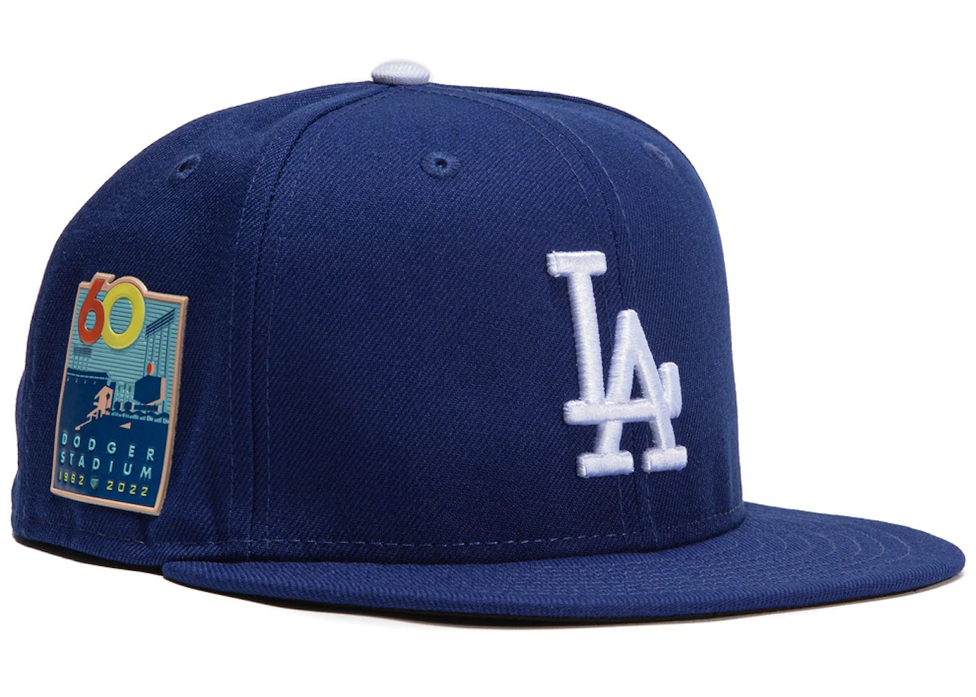 New Era Los Angeles Dodgers 60th Anniversary Stadium Patch Game Hat Club Exclusive 59Fifty Fitted Hat Royal