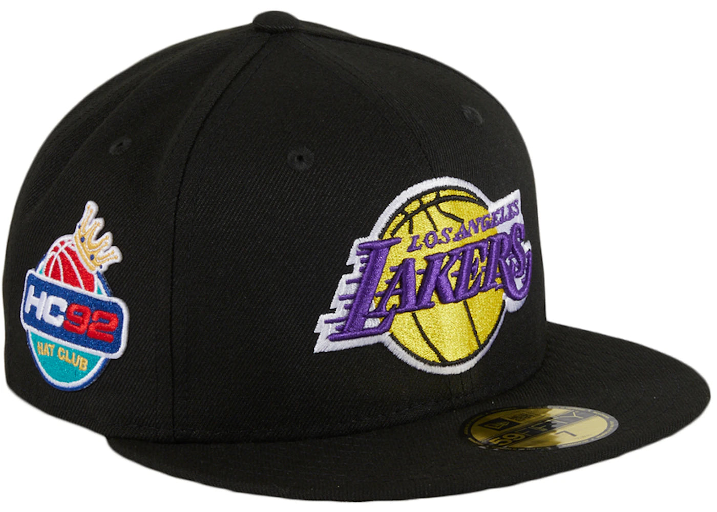 New Era Los Angeles Lakers HC92 Patch Fitted Hat Club Exclusive 59Fifty Fitted Hat Black