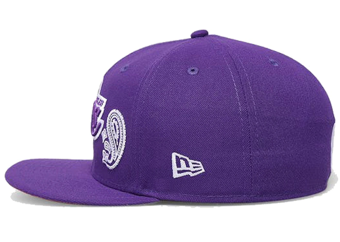 New Era Los Angeles Lakers Patchwork Paisley Undervisor 59Fifty Fitted Hat Purple