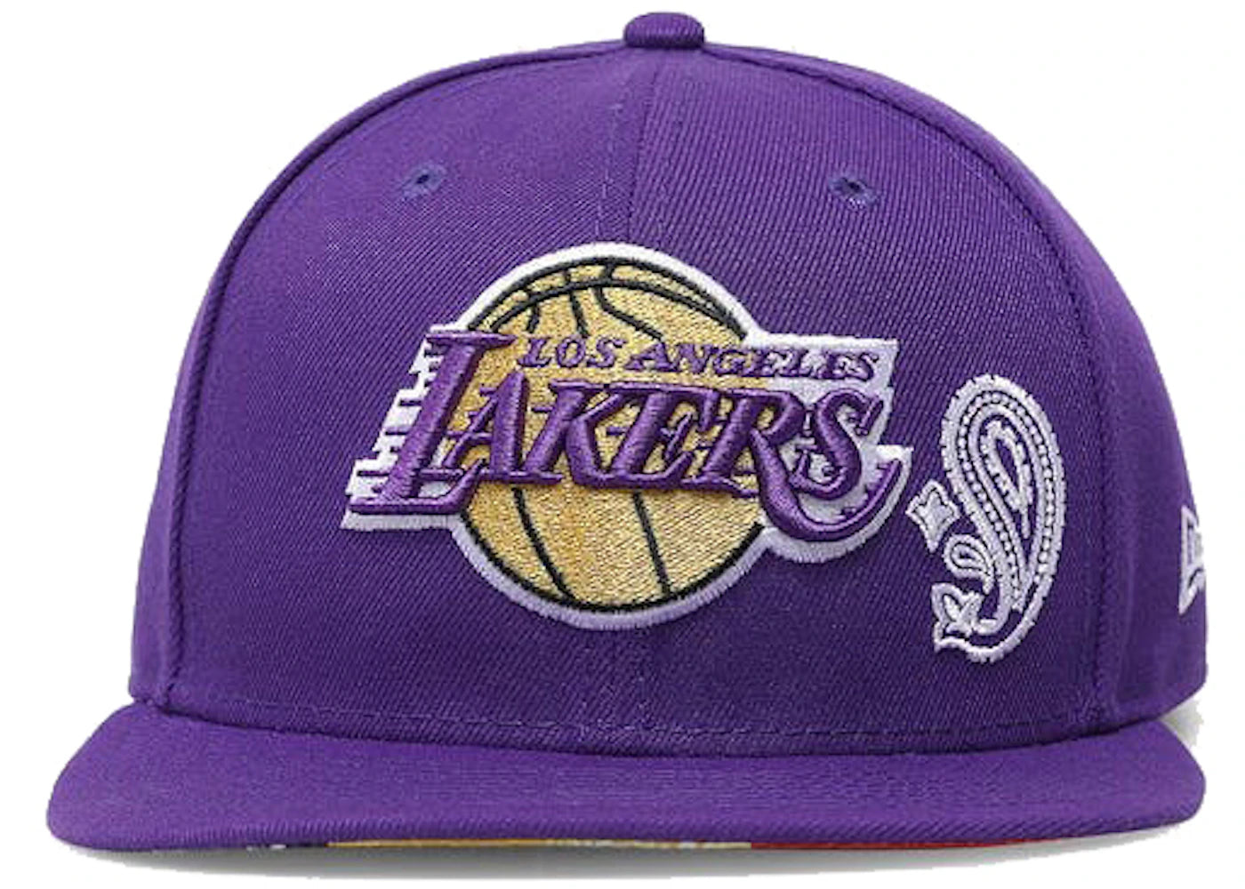 New Era Los Angeles Lakers Patchwork Paisley Undervisor 59Fifty Fitted Hat Purple