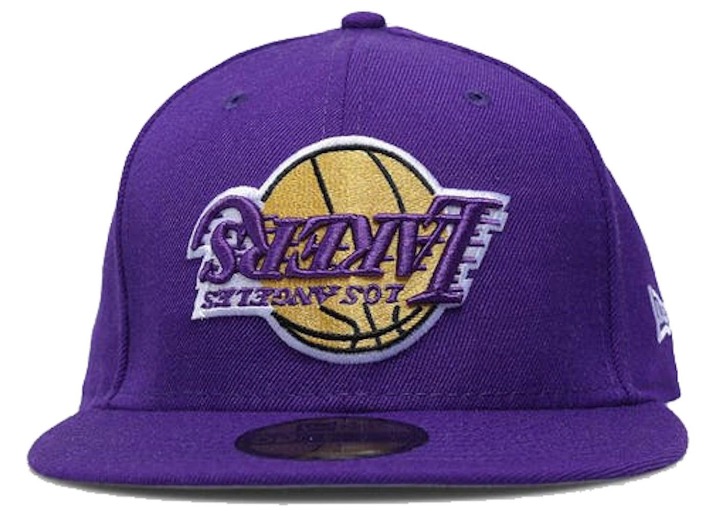 New Era Los Angeles Lakers Upside Down 59Fifty Fitted Hat Purple