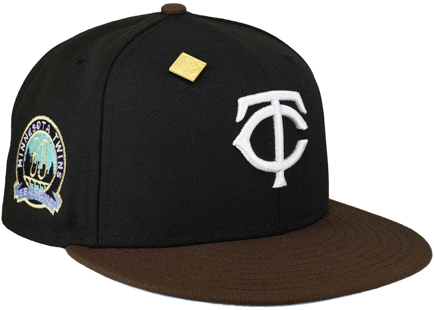 New Era Minnesota Twins Capsule Vintage Collection 60 Seasons Patch 59Fifty Fitted Hat Black/Blue