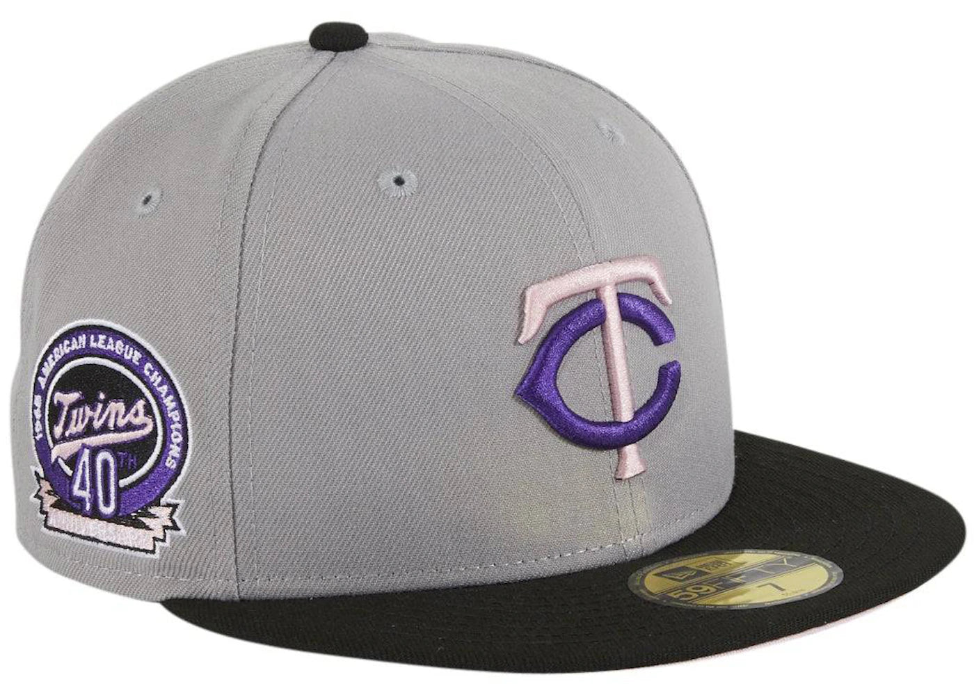 New Era Minnesota Twins Fuji 40th Anniversary Patch Hat Club Exclusive 59Fifty Fitted Hat Grey/Black