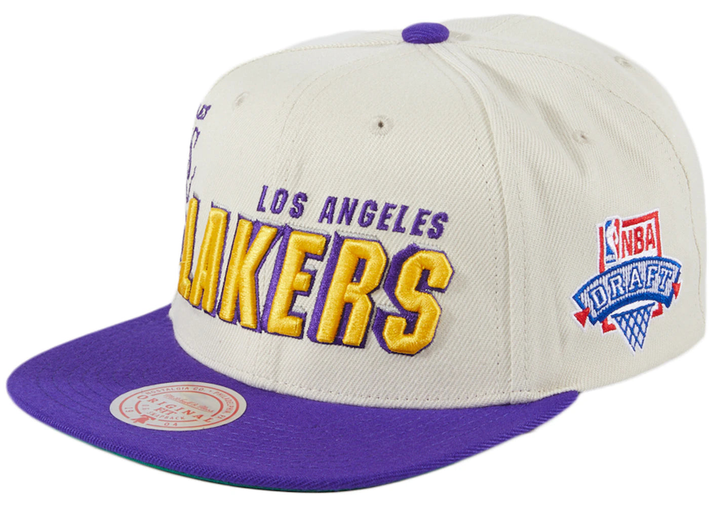 New Era Mitchell & Ness Los Angeles Lakers Draft Day Snapback Hat White/Purple