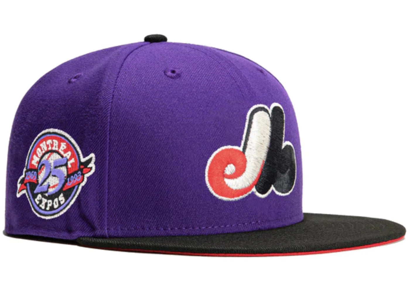 New Era Montreal Expos T-Dot 25th Anniversary Patch Hat Club Exclusive 59Fifty Fitted Hat Purple/Black
