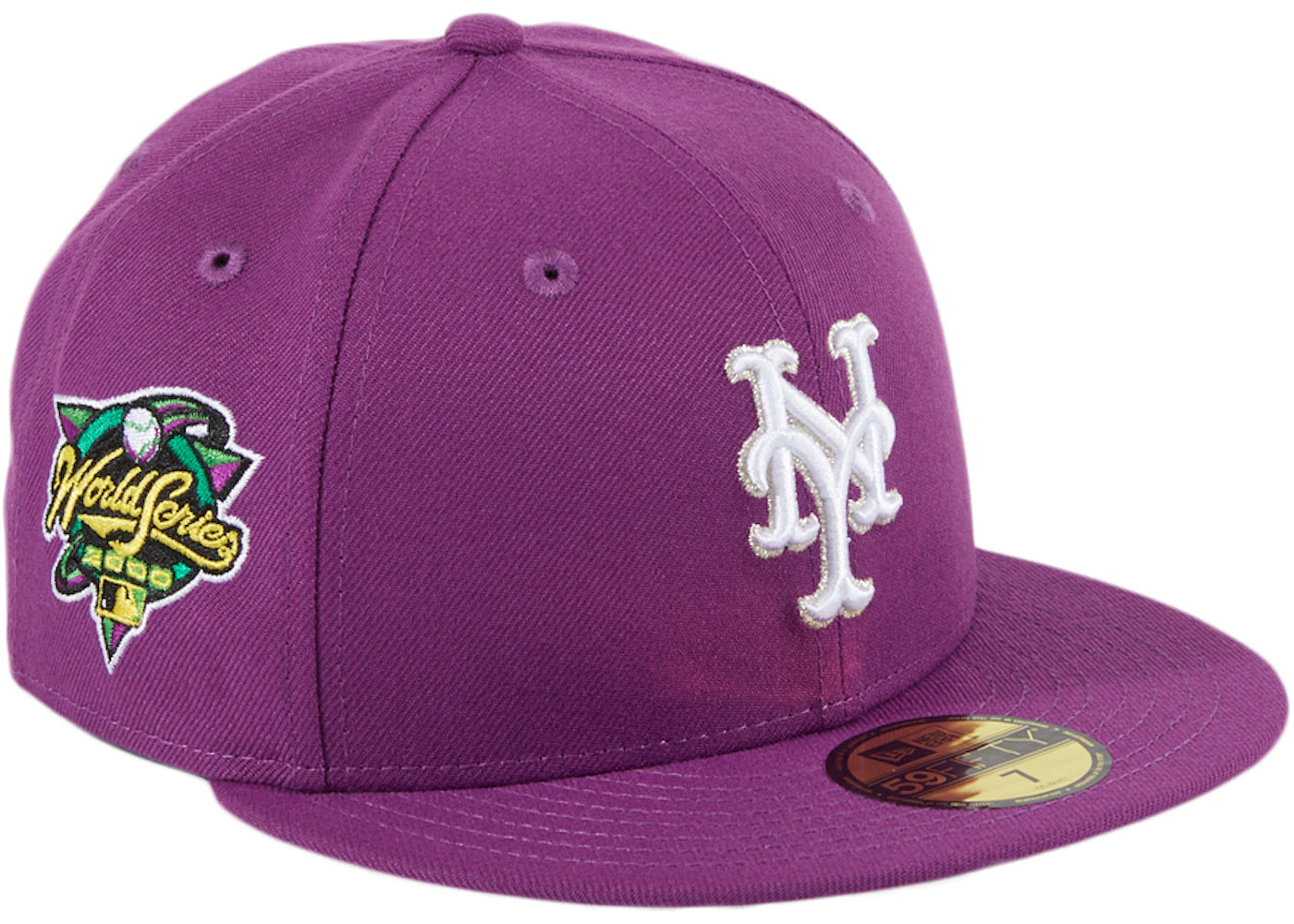 New Era New York Mets 2000 World Series Tribute Patch Hat Club Exclusive 59Fifty Fitted Hat Purple