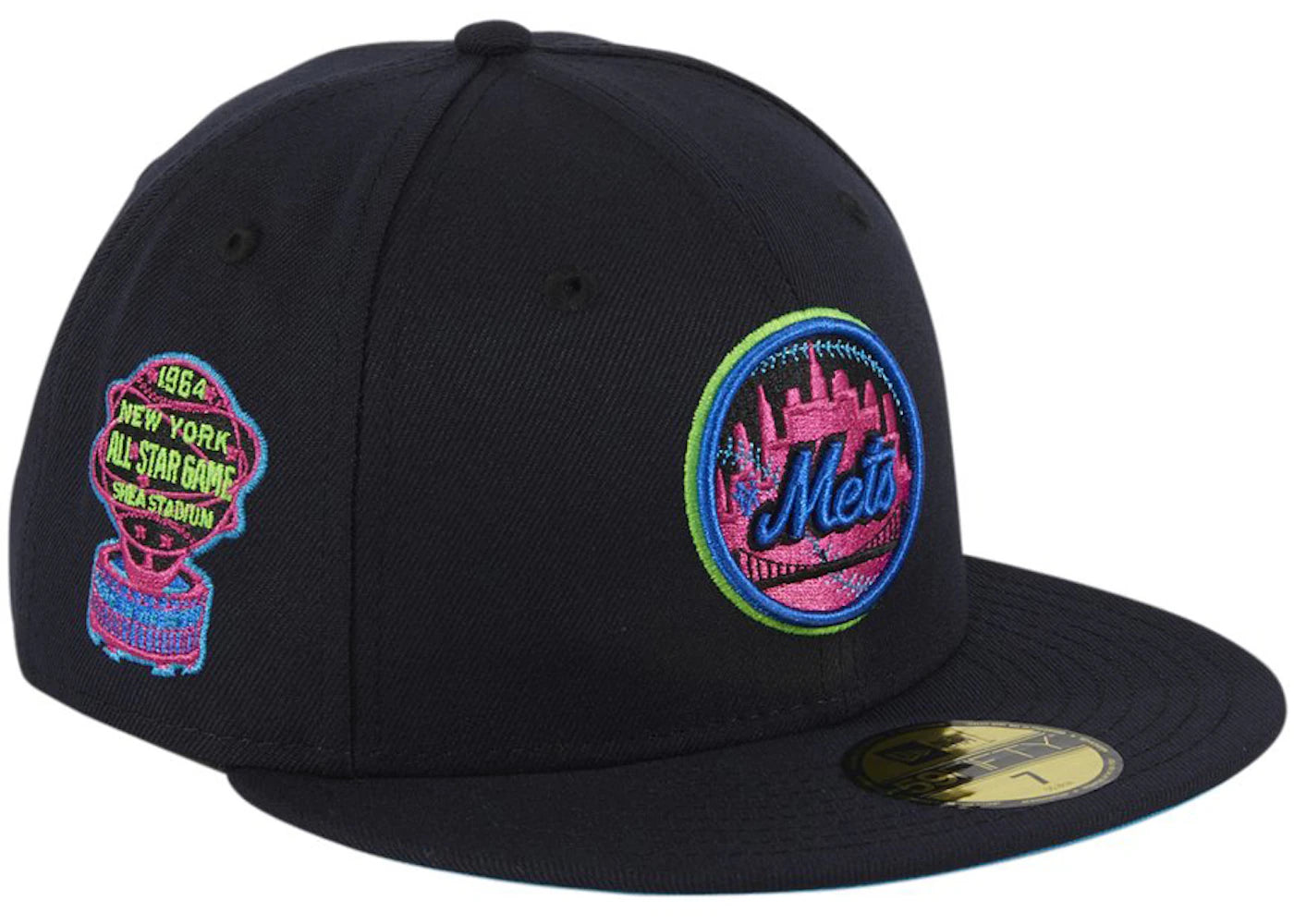 New Era New York Mets Cyberpunks 1964 All Star Game Patch Hat Club Exclusive 59Fifty Fitted Hat Navy