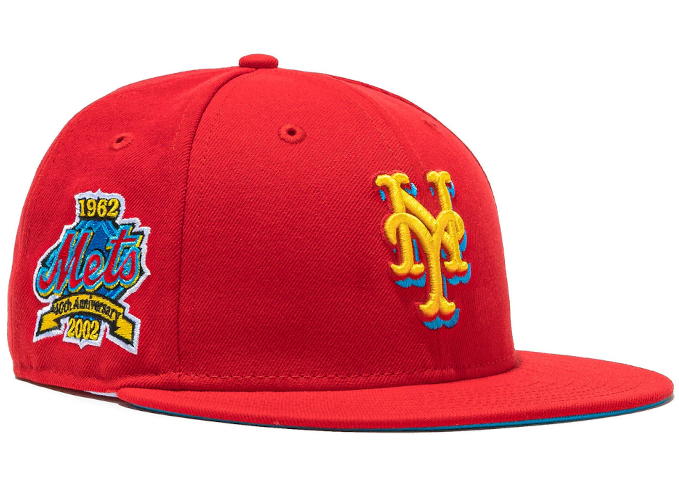 New Era New York Mets Hat Wheels 40th Anniversary Patch Hat Club Exclusive 59Fifty Fitted Hat Red