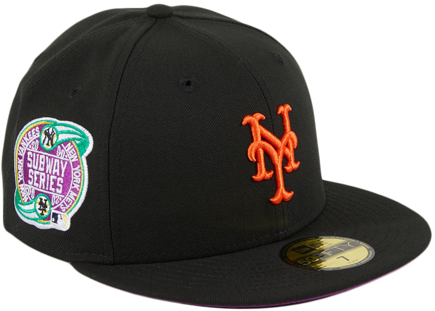 New Era New York Mets Subway Series Tribute Patch Hat Club Exclusive 59Fifty Fitted Hat Black