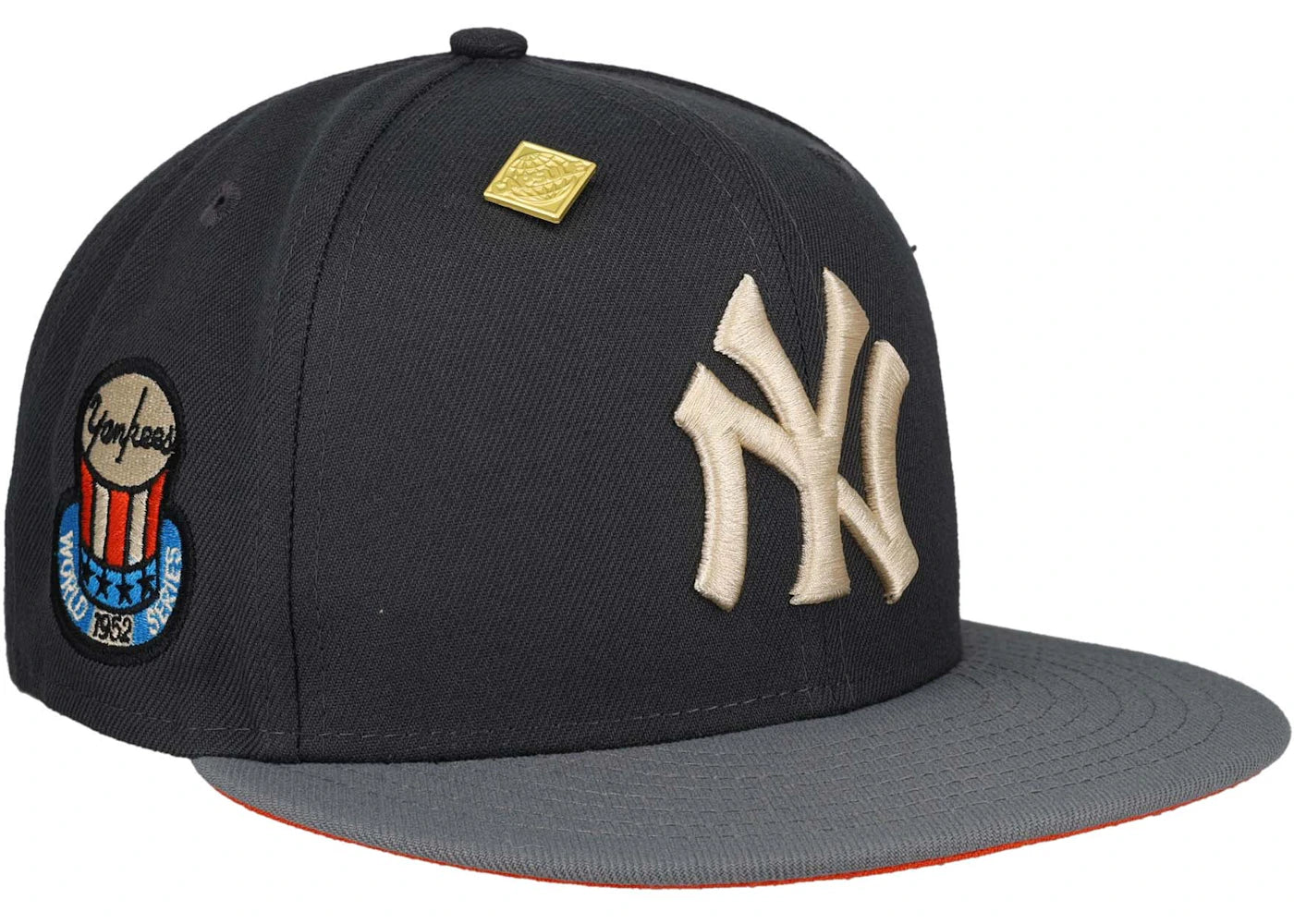 New Era New York Yankees 1952 World Series Capsule Hats Exclusive 59Fifty Fitted Hat Grey/Orange
