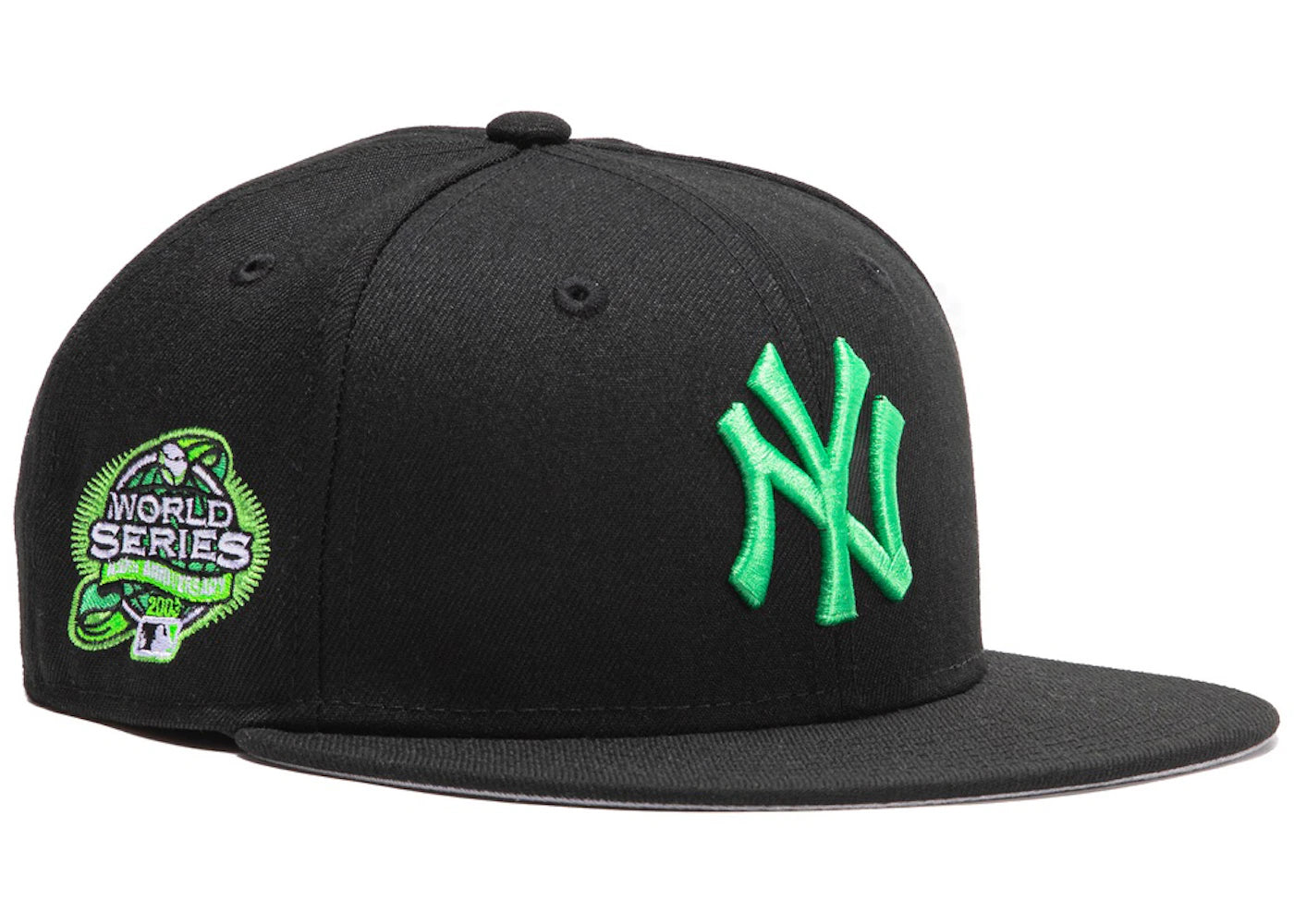 New Era New York Yankees Burger Pack 2003 World Series Patch Hat Club Exclusive 59Fifty Fitted Hat Black/Kelly Green