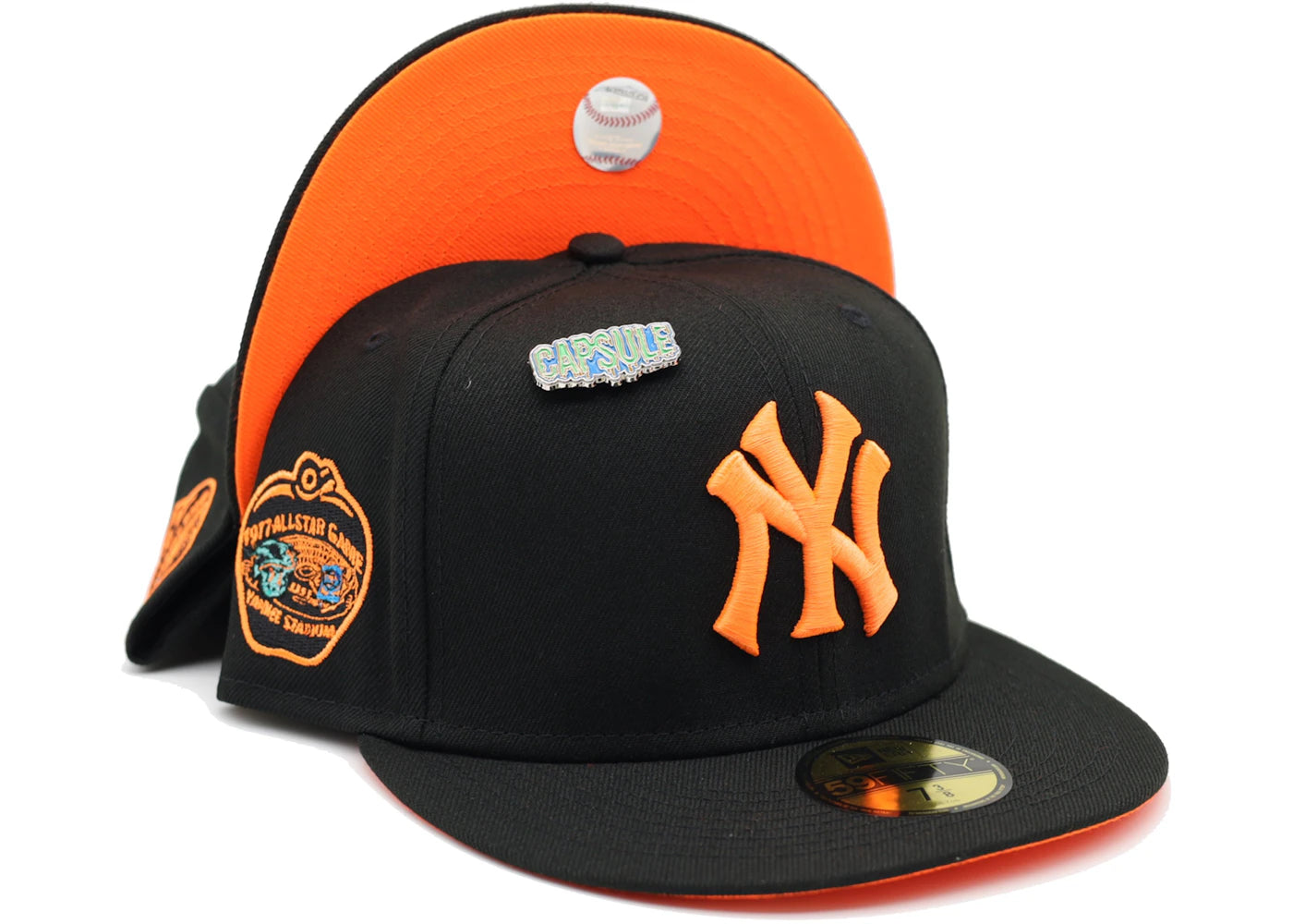 New Era New York Yankees CapsuleWeen Collection (Part 2) 1997 All Star Game Capsule Hats Exclusive 59Fifty Fitted Hat Black/Orange