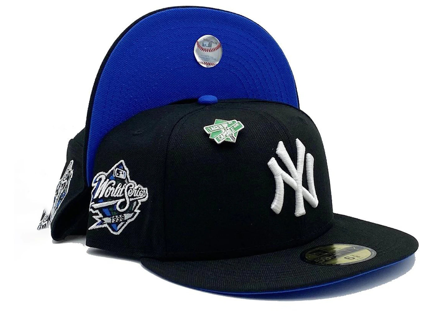 New Era New York Yankees Crossroads Collection (New Jersey) 1998 World Series Capsule Hats Exclusive 59Fifty Fitted Hat Black/Blue