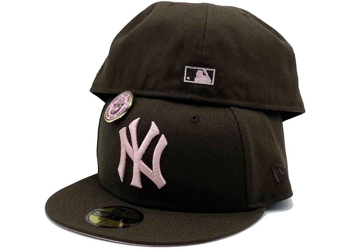 New Era New York Yankees No Bad Brims Collection 50th Anniversary Capsule Hats Exclusive 59Fifty Fitted Hat Brown/Pink