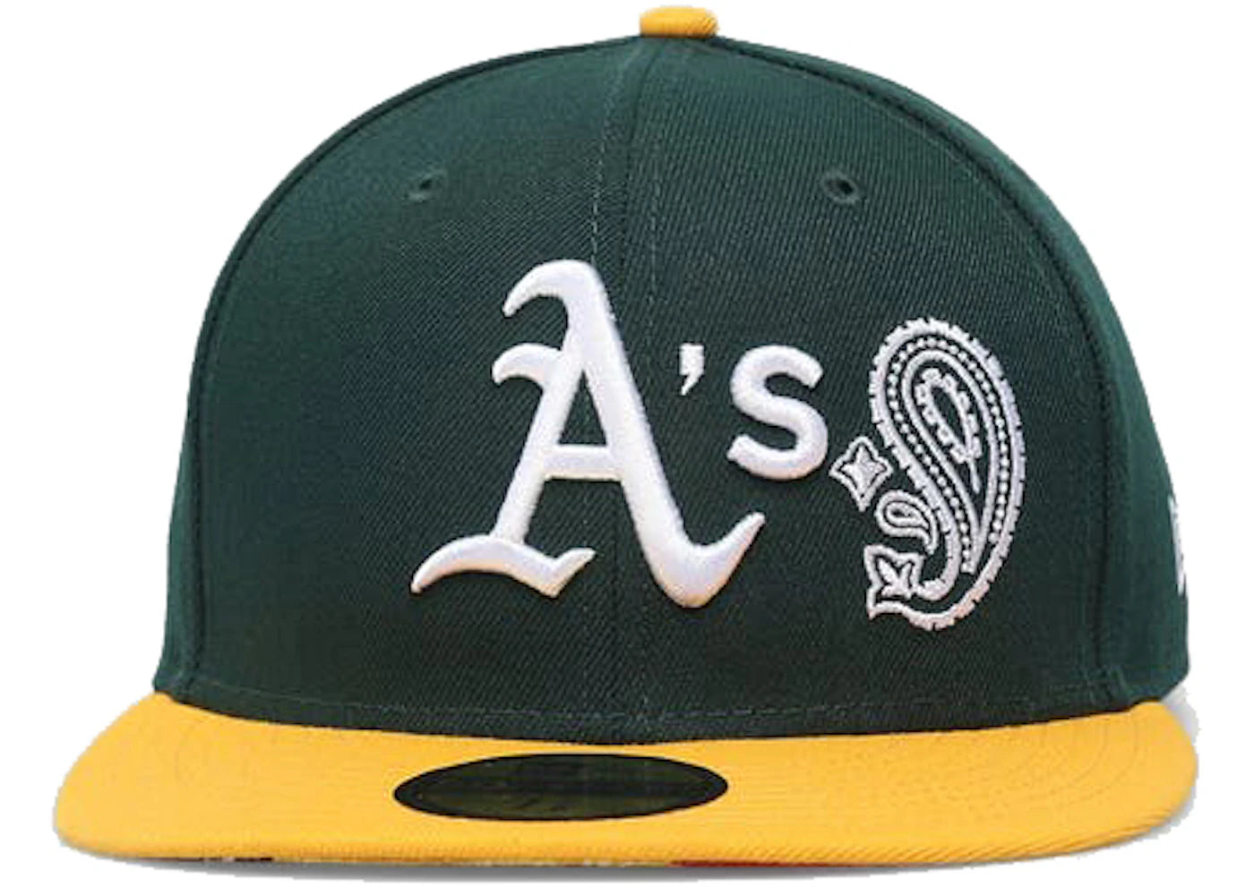 New Era Oakland Athletics Patchwork Paisley Undervisor 59Fifty Fitted Hat Dark Green