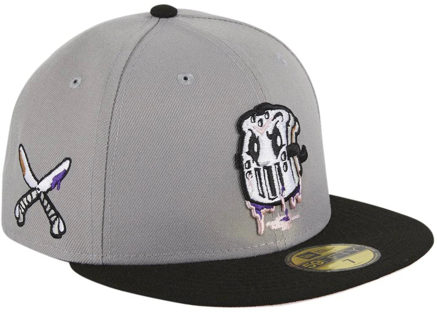 New Era PBJ Anthropomorphic Mask Fuji Hat Club Exclusive 59Fifty Fitted Hat Grey/Black