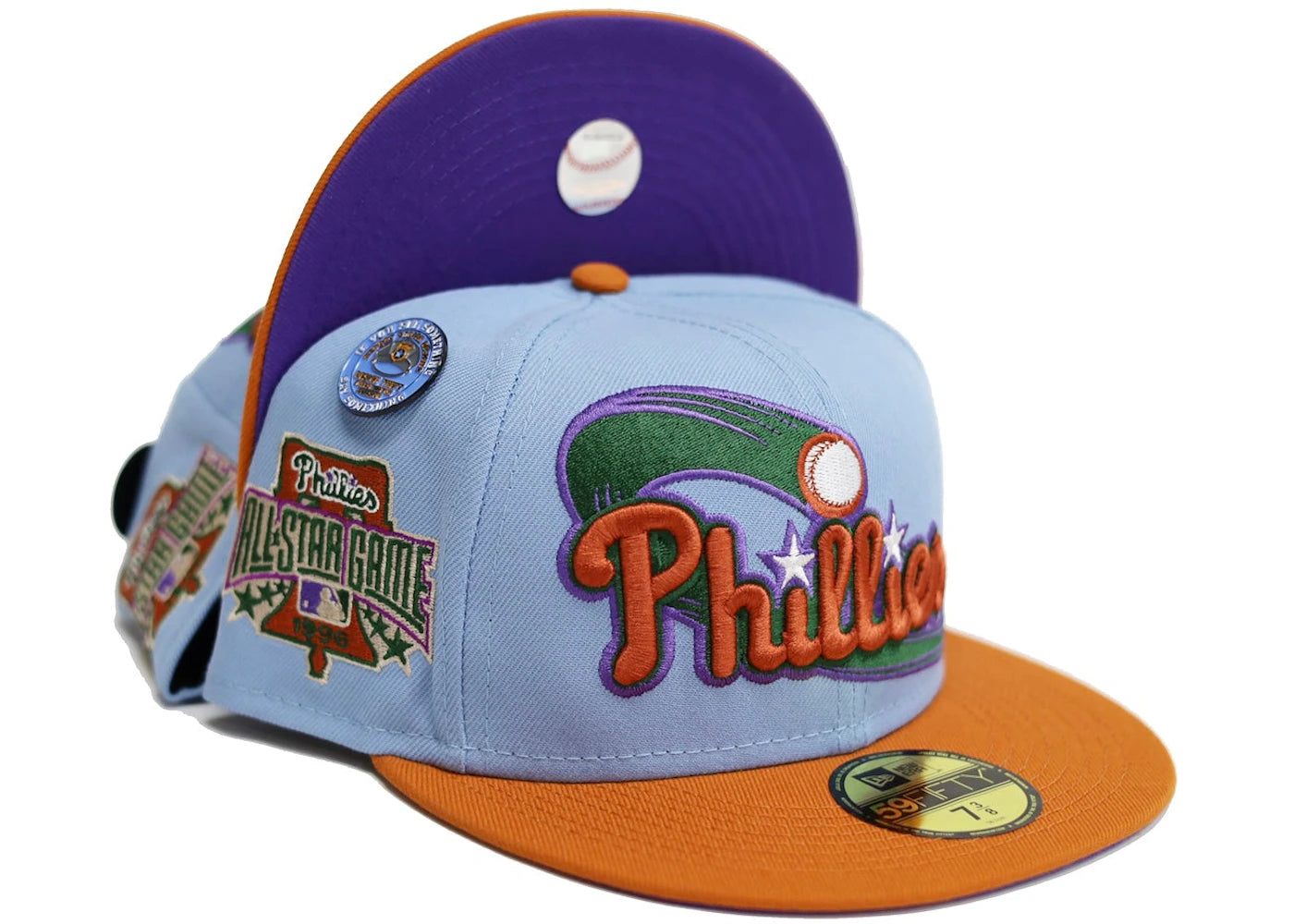 New Era Philadelphia Phillies Capsule Anti-Theft Collection 1996 All Star Game 59Fifty Fitted Hat Blue/Purple