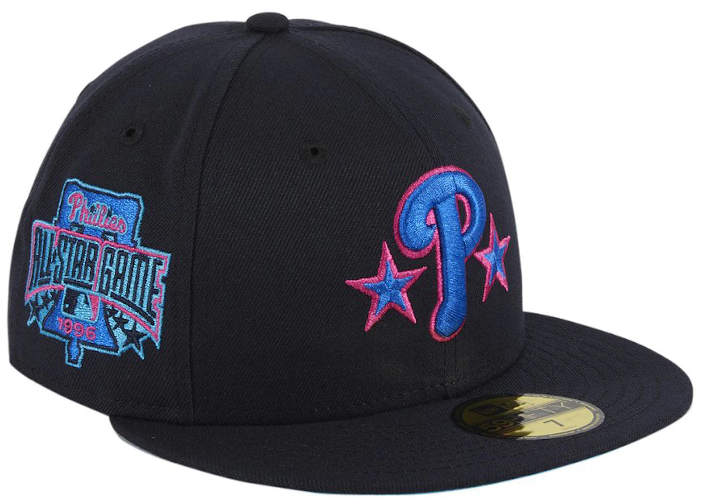 New Era Philadelphia Phillies Cyberpunks 1996 All Star Game Patch Hat Club Exclusive 59Fifty Fitted Hat Navy