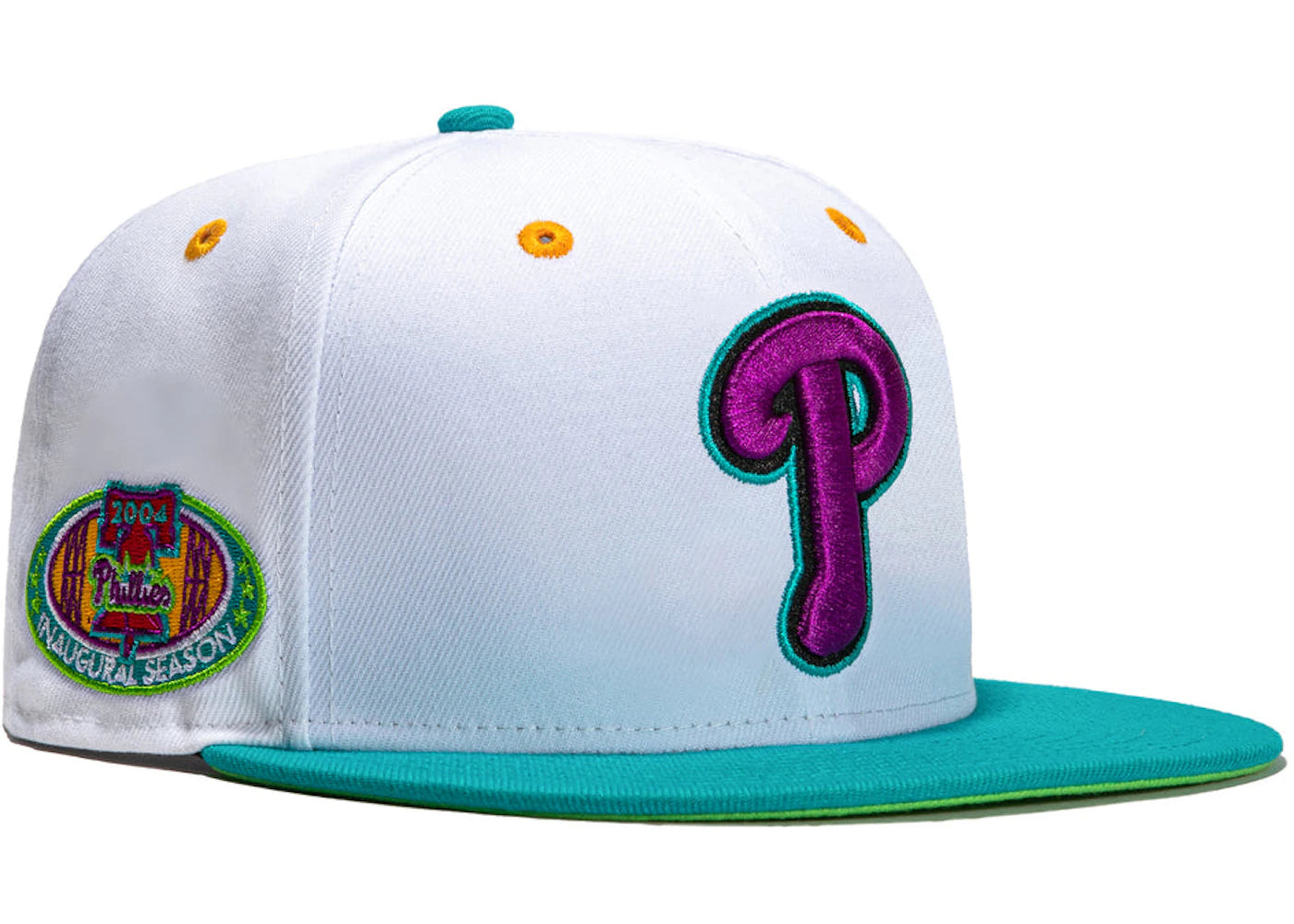 New Era Philadelphia Phillies Dogtown Inaugural Patch Hat Club Exclusive 59Fifty Fitted Hat White/Teal